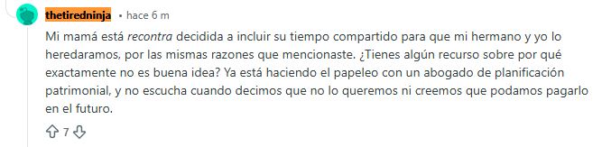 mamá quiere heredar tiempo compartido
