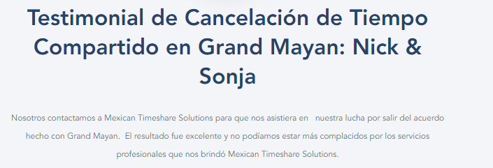 testimonio cancelación tiempo compartido