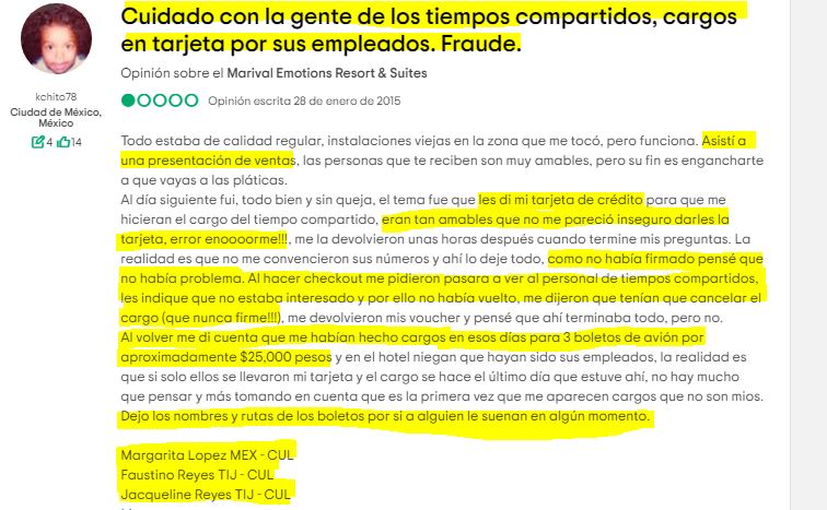 vendedores tiempo compartido hacen cargos no autorizados 